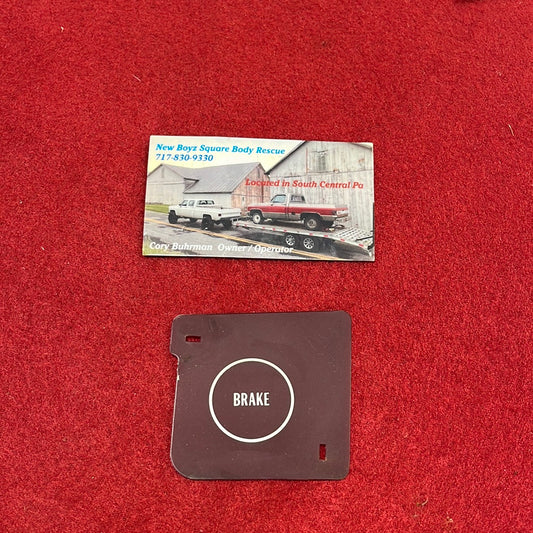 Lens, Gauge Cluster Brake Warning Light Lens