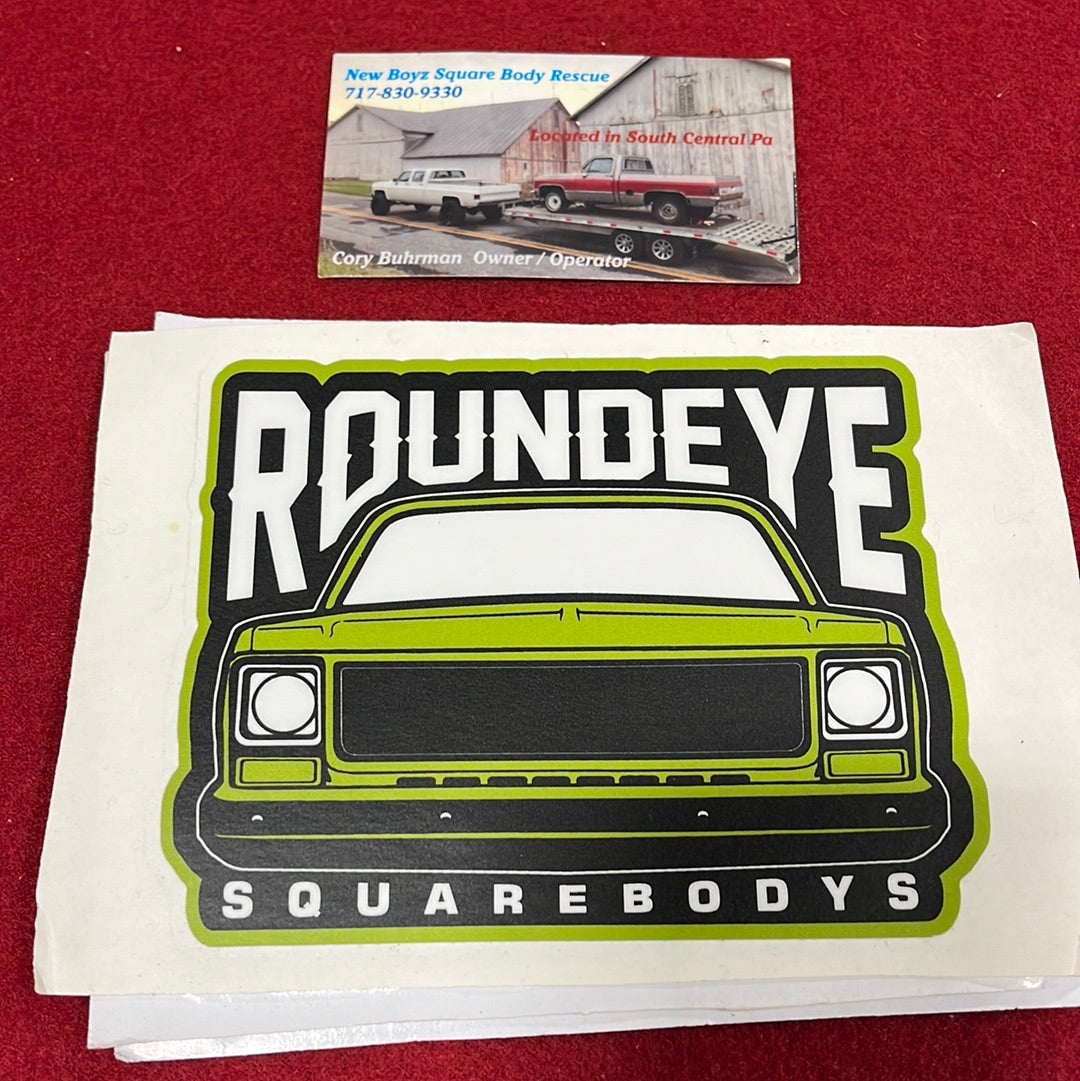Roundeye Sticker Pea Green 4x5 (Matte Finish)
