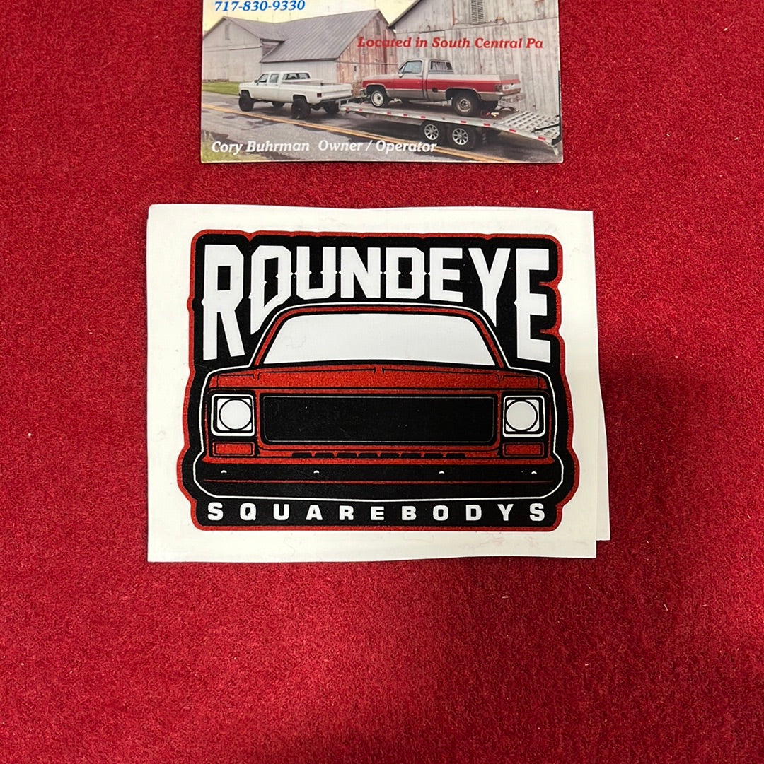 Roundeye Sticker Maroon 3X4 (Gloss Finish)