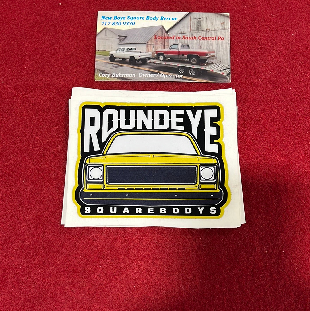 Roundeye Sticker Mustard Yellow 3X4 (Gloss Finish)