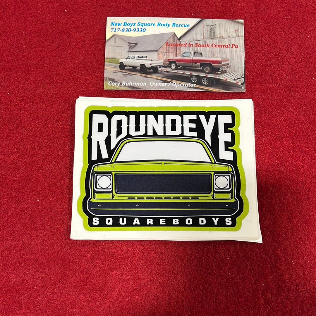 Roundeye Sticker Pea Green 3X4 Gloss Finish)