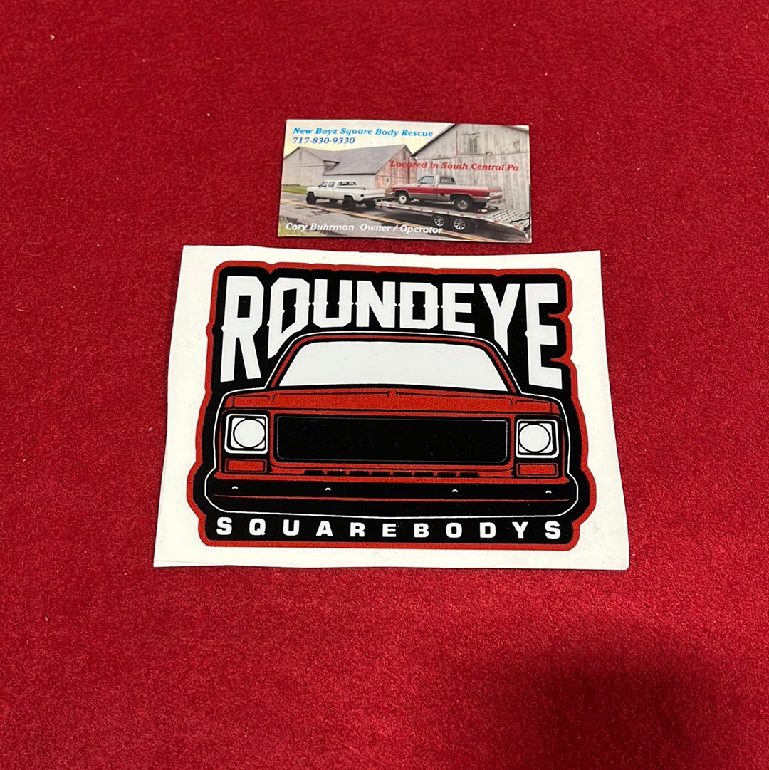 Roundeye Sticker Maroon 4x5 (Gloss Finish)