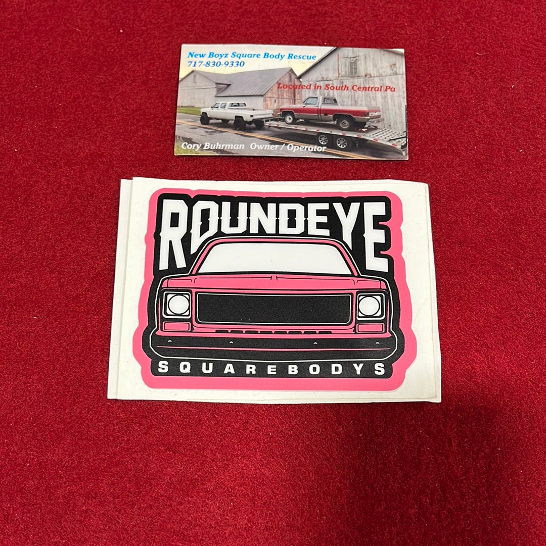 Roundeye Sticker Pink 3X4 (Matte Finish)