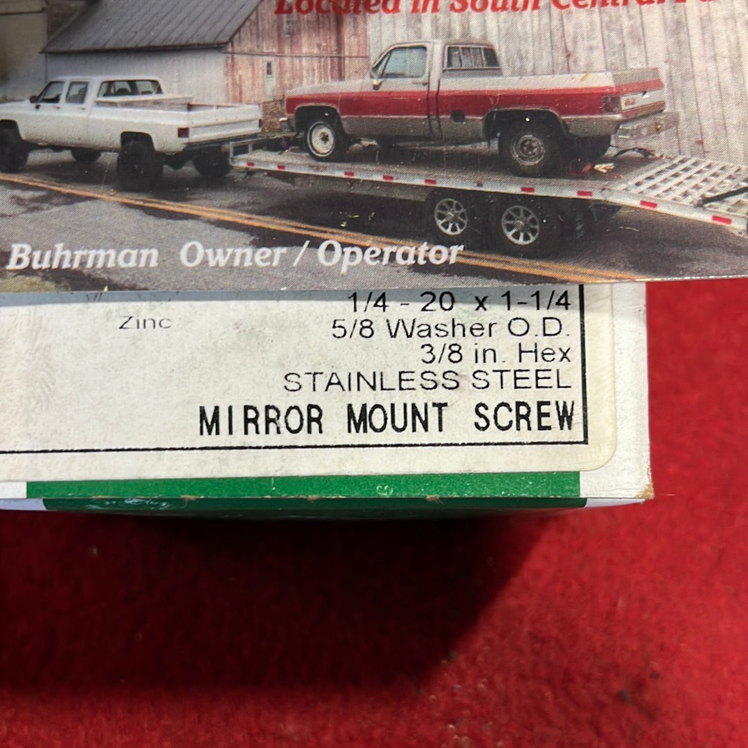Bolt, Mirror Stainless Steel Bolt 1/4 x 20 x 1.25 long