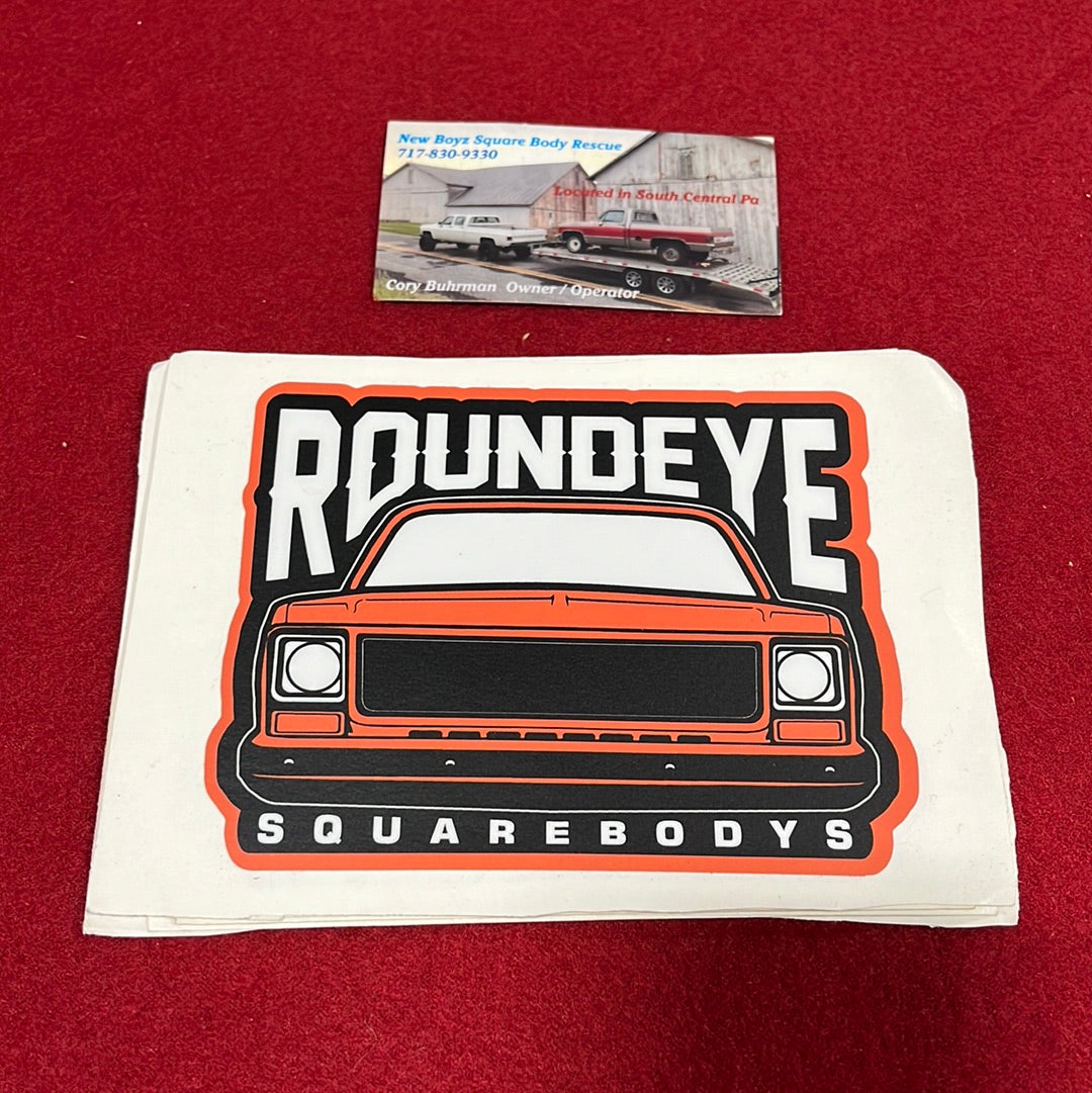 Roundeye Sticker Orange 4x5 (Matte Finish)