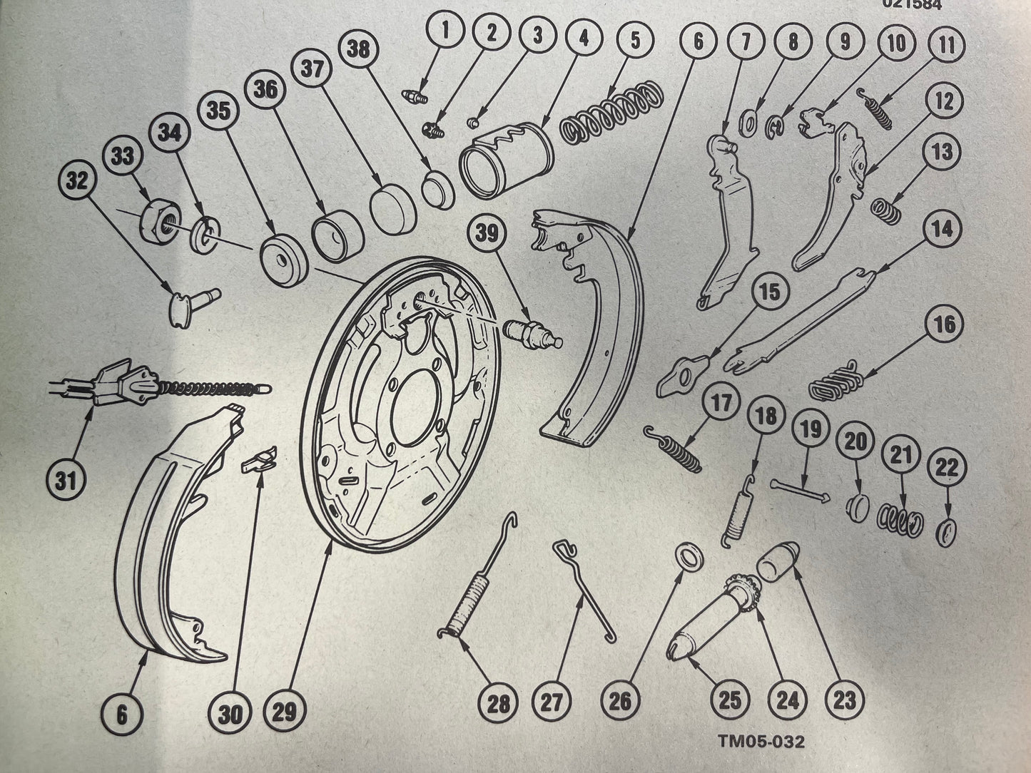 Spring, Parking Brake Shoe Lever Spring (Quantity 2)