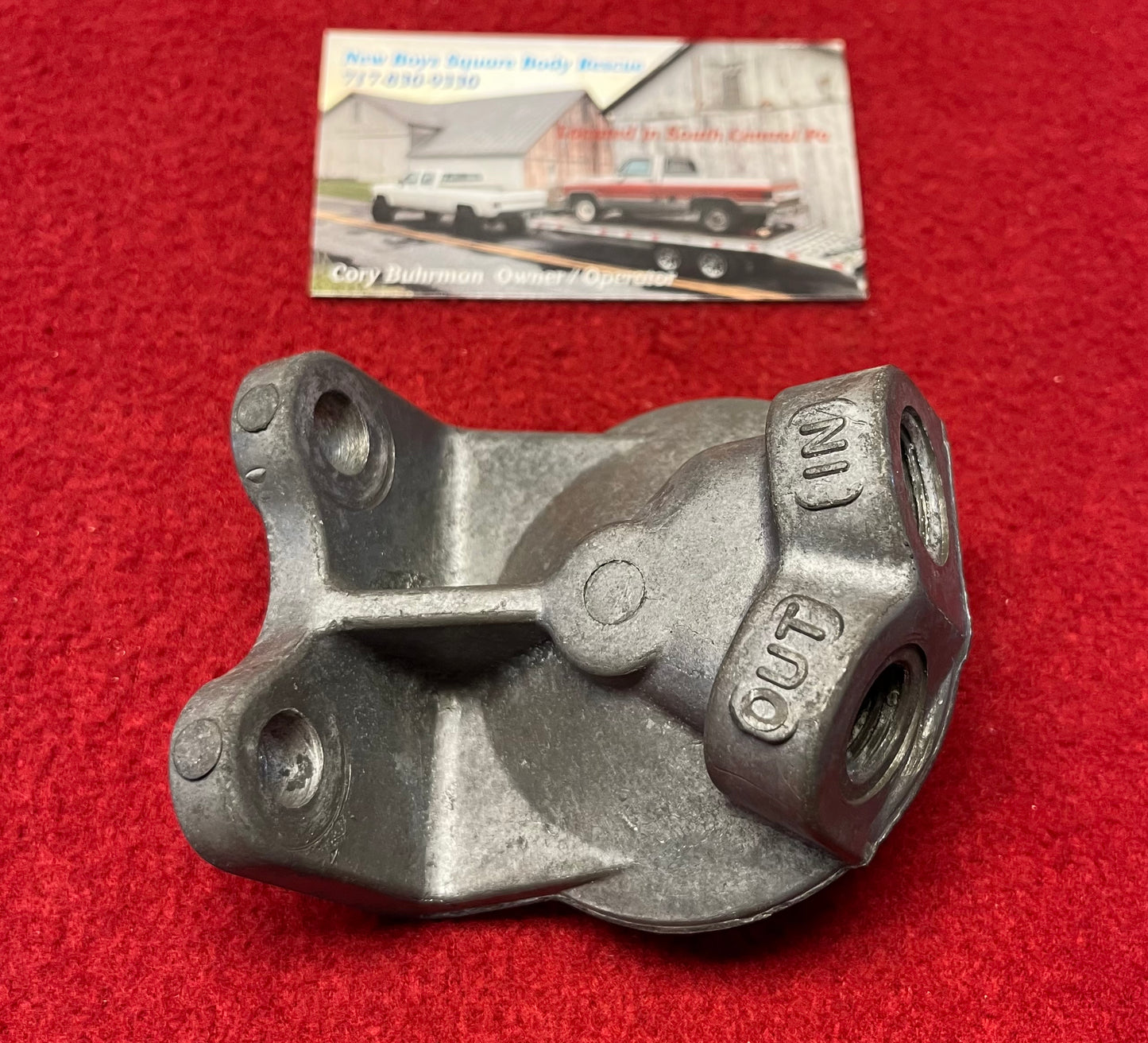 Adapter, Fuel Pump Filter Adapter 6.2 1982 Part# 14028928.