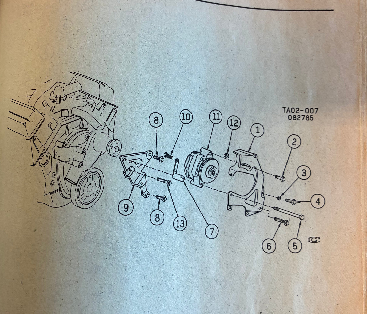 Spacer, Alternator Pivot Spacer BBC 14085748