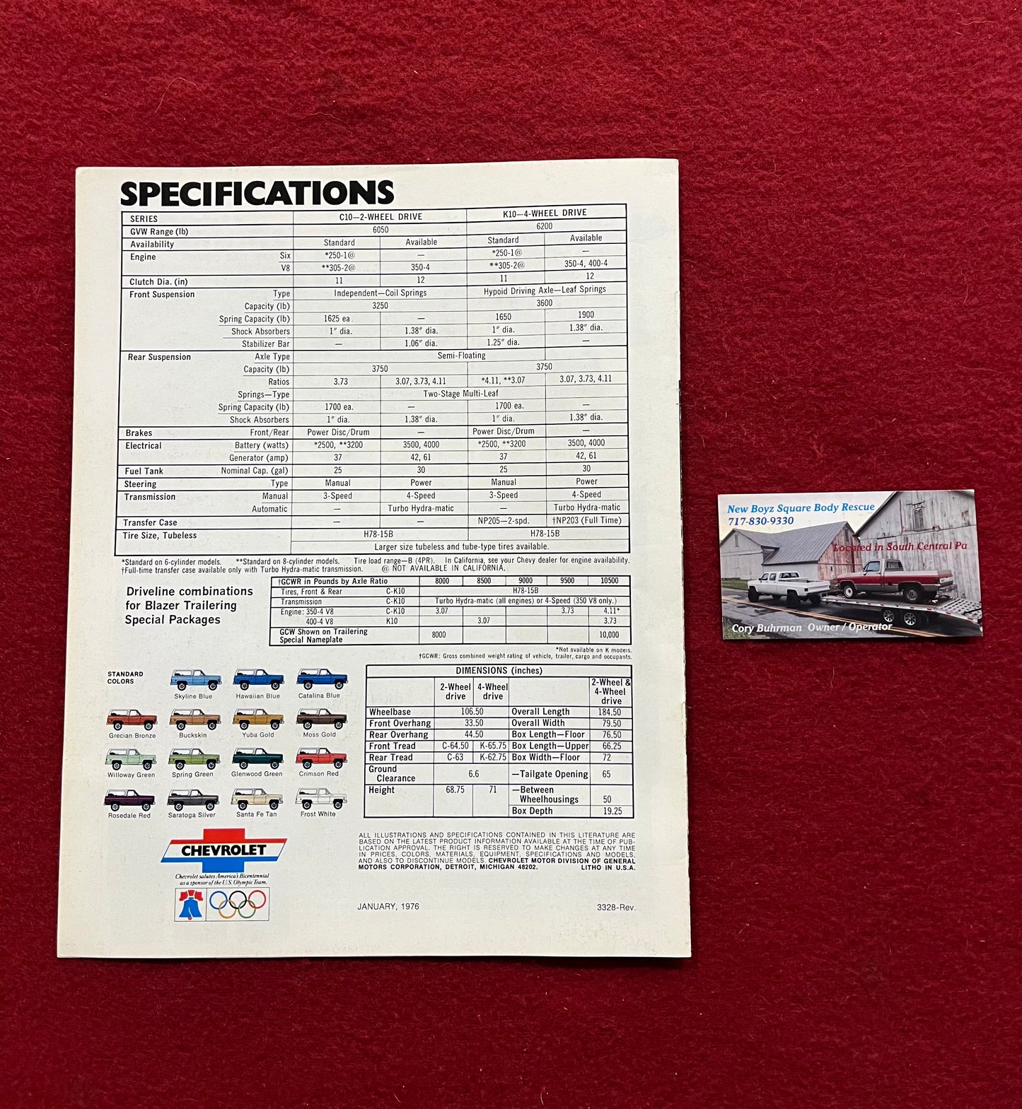 Brochure, 1976 Chevy Blazer Dealership Brochure
