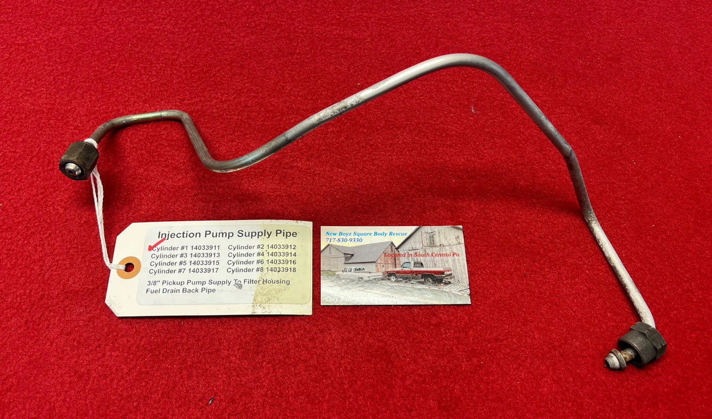 Pipe, Fuel Injection Pump Pipe 6.2 Cylinder #1 Part# 14033911