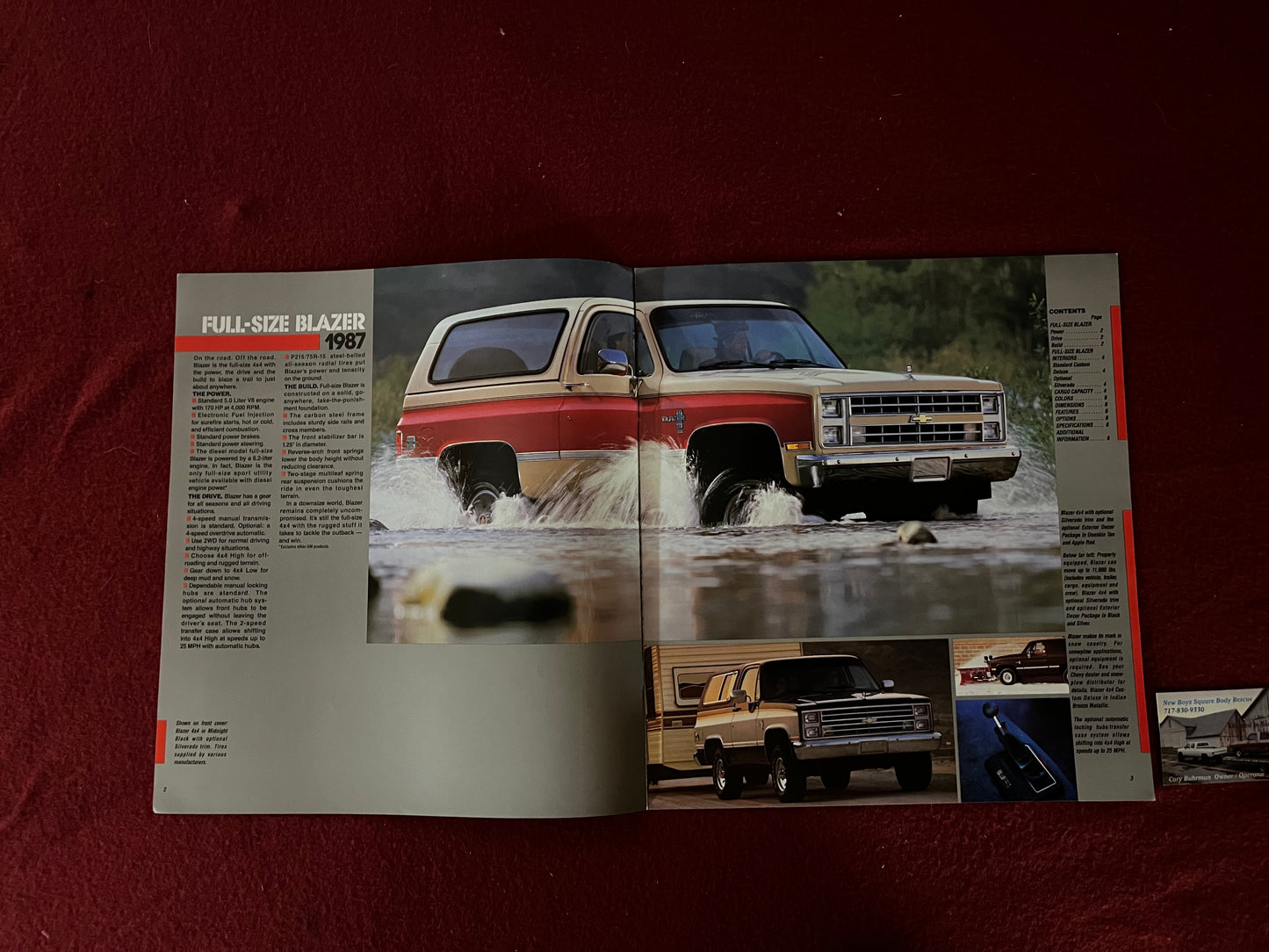 Brochure, 1987 Full Size Blazer Dealership Brochure
