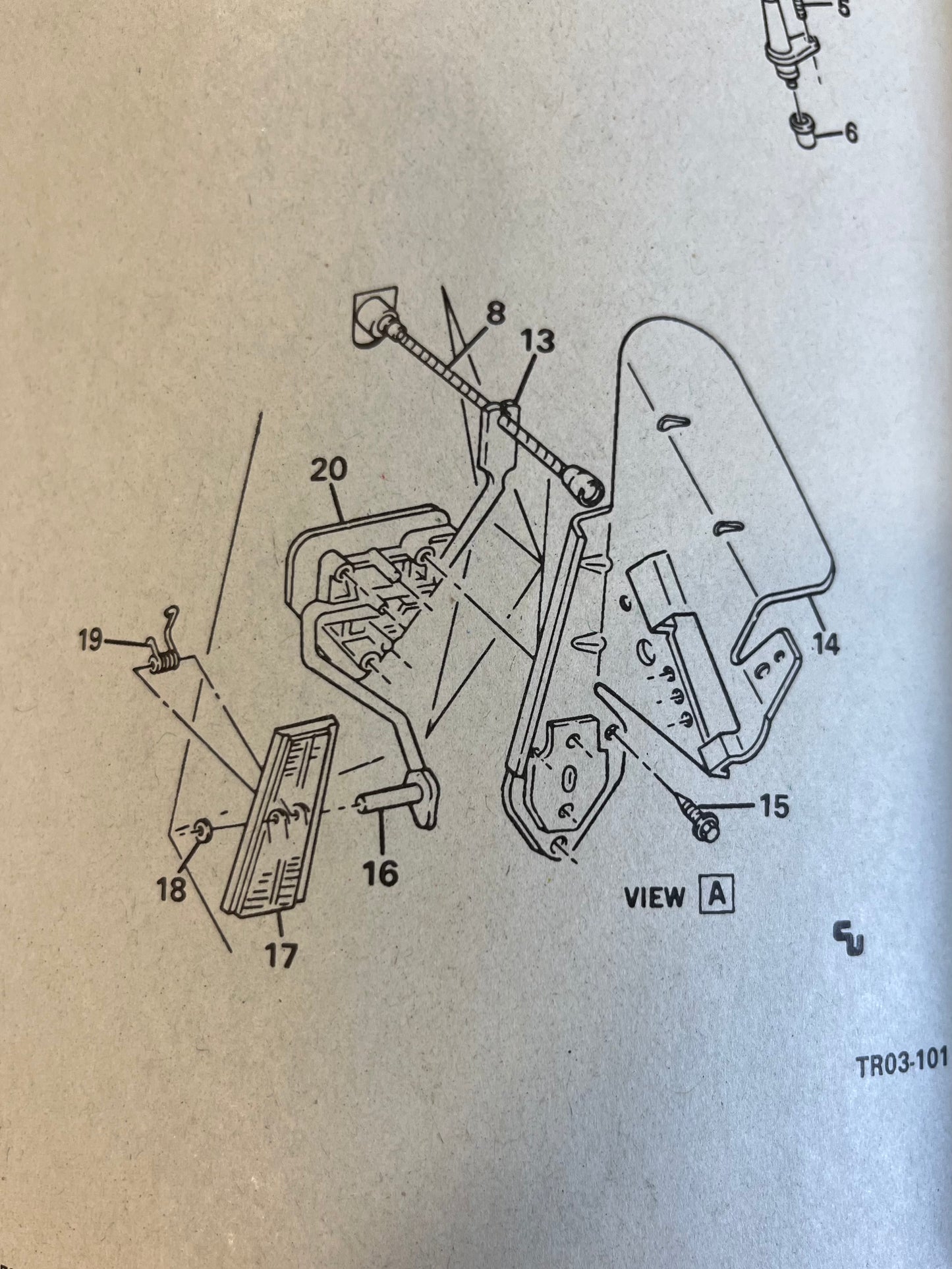 Reinforcement, Accelerator Pedal Lever Bracket ( Gas Pedal ) Part# 342405