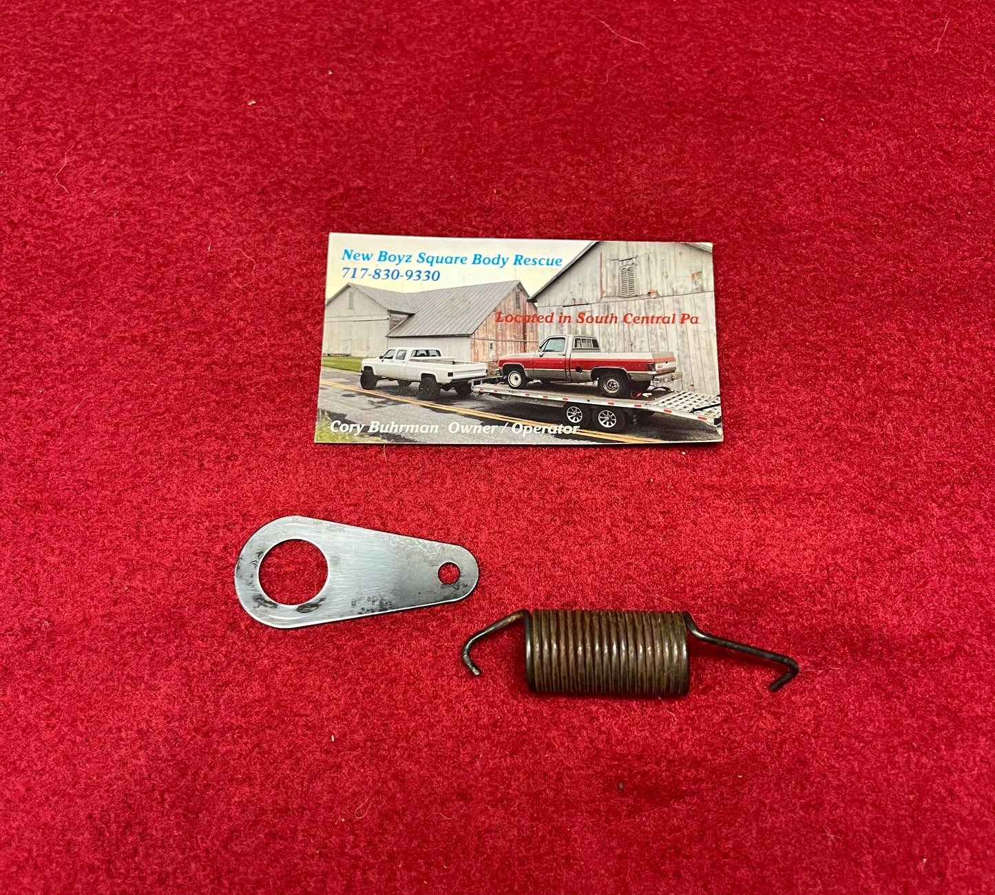 Connector & Spring, Hydro Boost Brake Pedal Return Spring Assembly Part# 336926 & 3850084