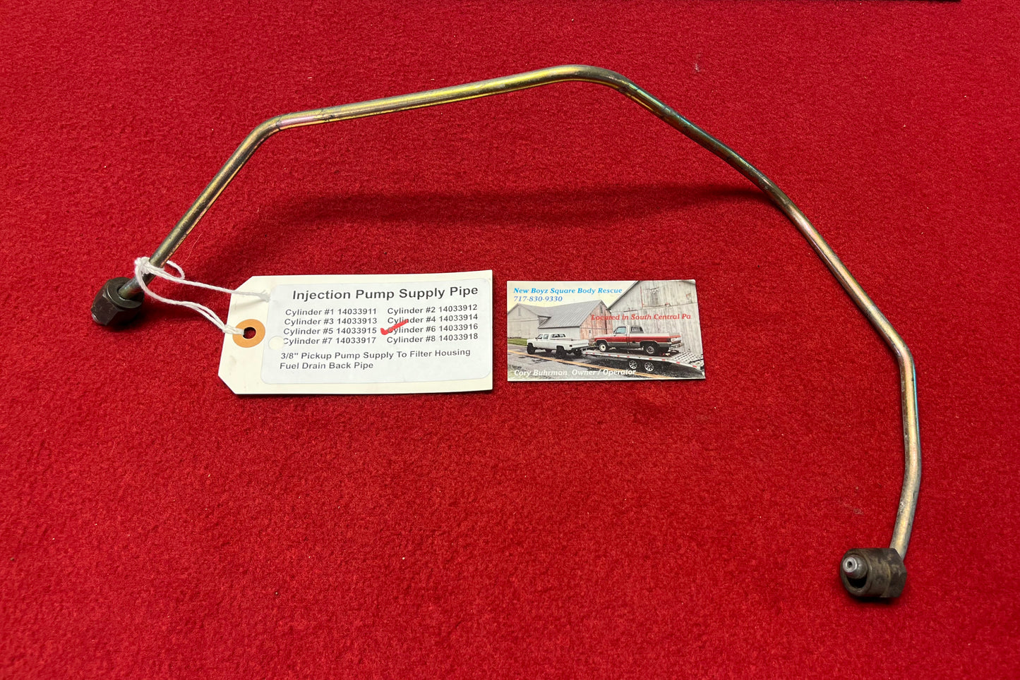 Pipe, Fuel Injection Pump Pipe 6.2 Cylinder #6 Part# 14033916