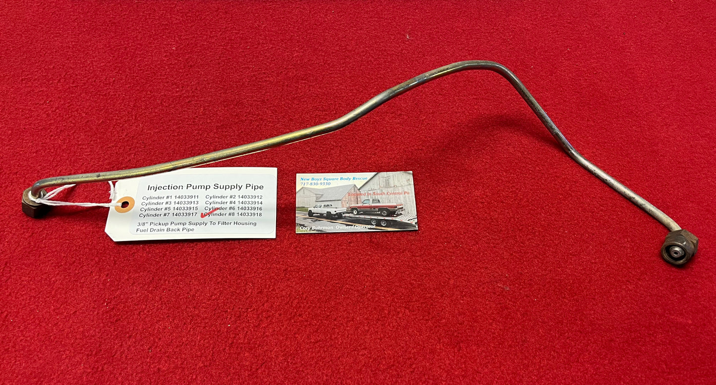Pipe, Fuel Injection Pump Pipe 6.2 Cylinder #8 Part# 14033918