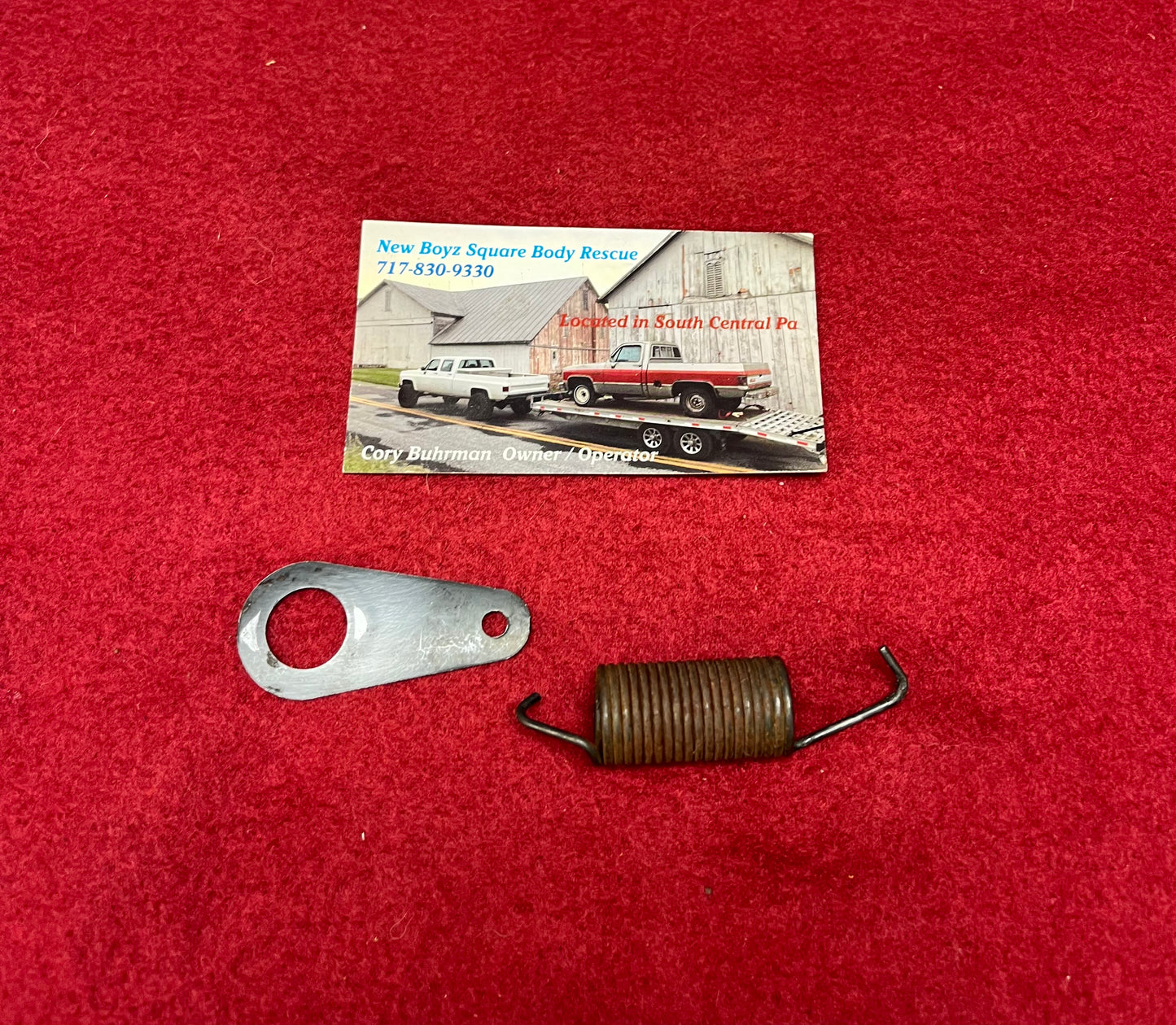 Connector & Spring, Hydro Boost Brake Pedal Return Spring Assembly Part# 336926 & 3850084