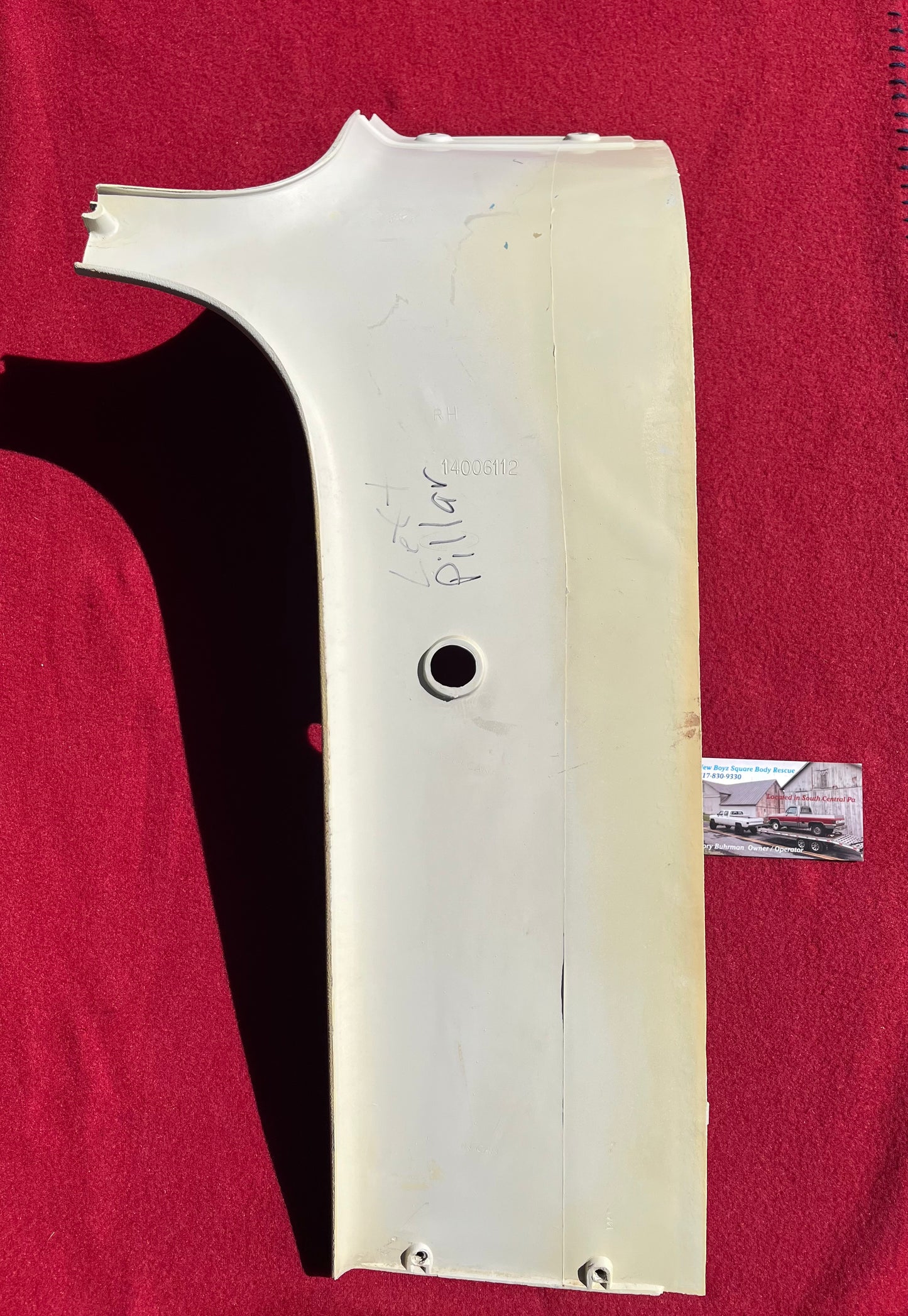 Molding, LH Body Trim B Pillar K5 (Headliner Trim) (White) 14006111