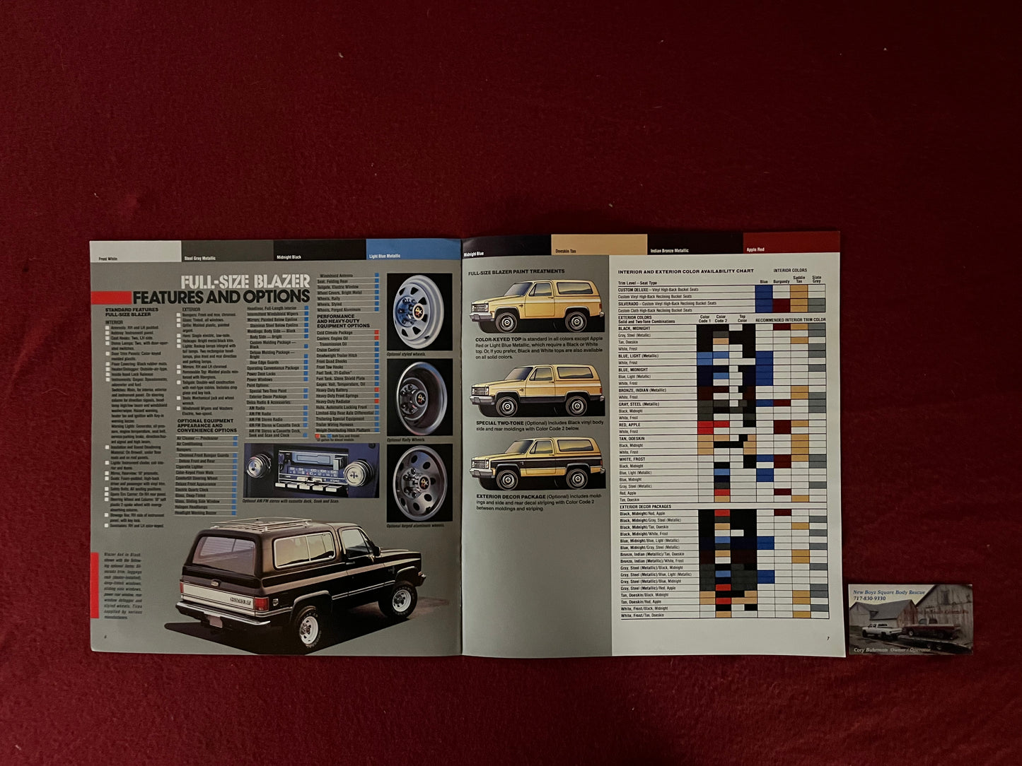Brochure, 1987 Full Size Blazer Dealership Brochure