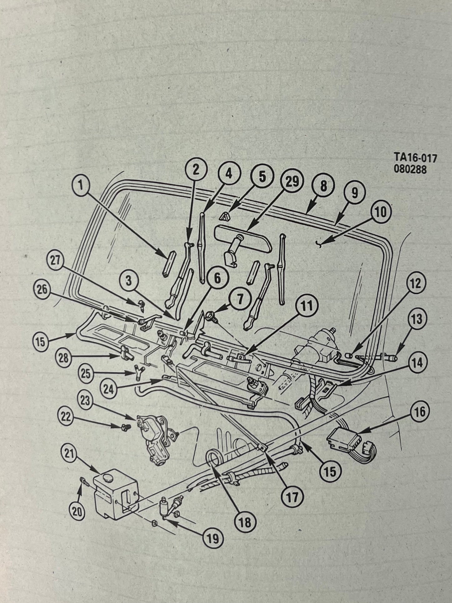Arm Set, Wiper Arm Set 1985 - 1991 (Black) (Washer Nozzle Style) Part# 15522766