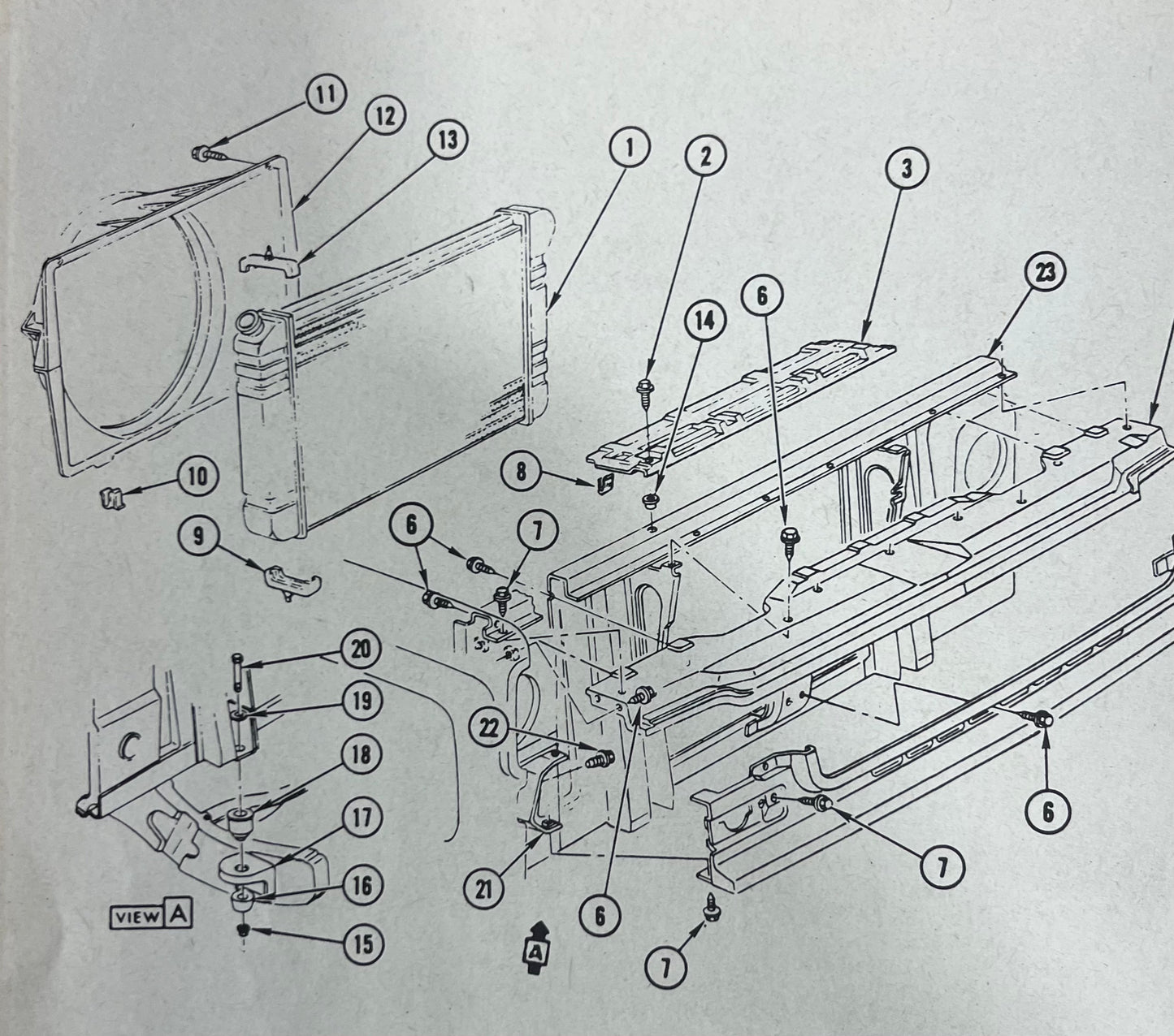 Panel, Radiator Upper Mount Panel 1973 - 1980 HD Cooling Part# 6262164