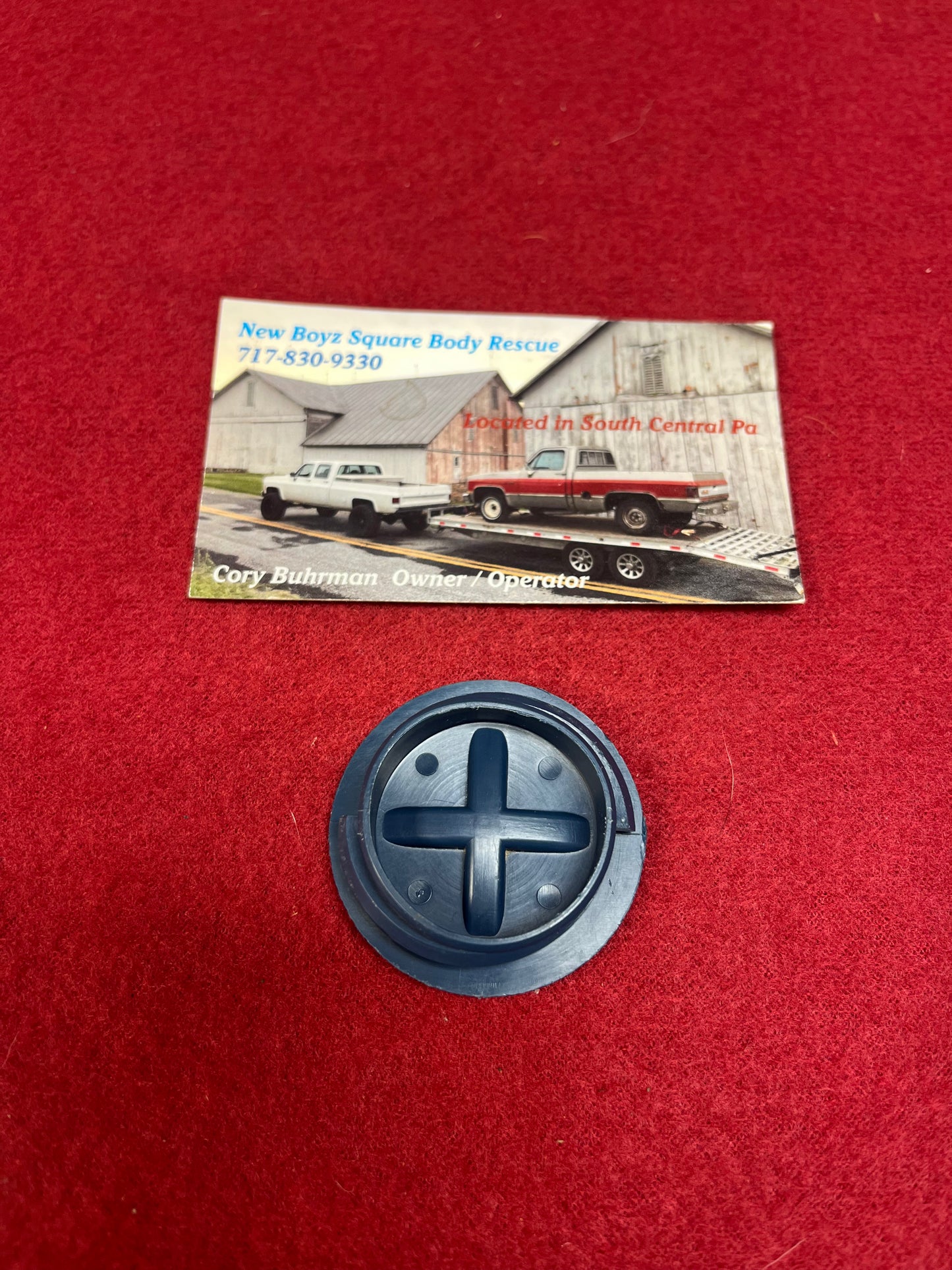 Plug, Blue Seat Belt Bolt Access Hole Plug (Cap) Part# 1731168