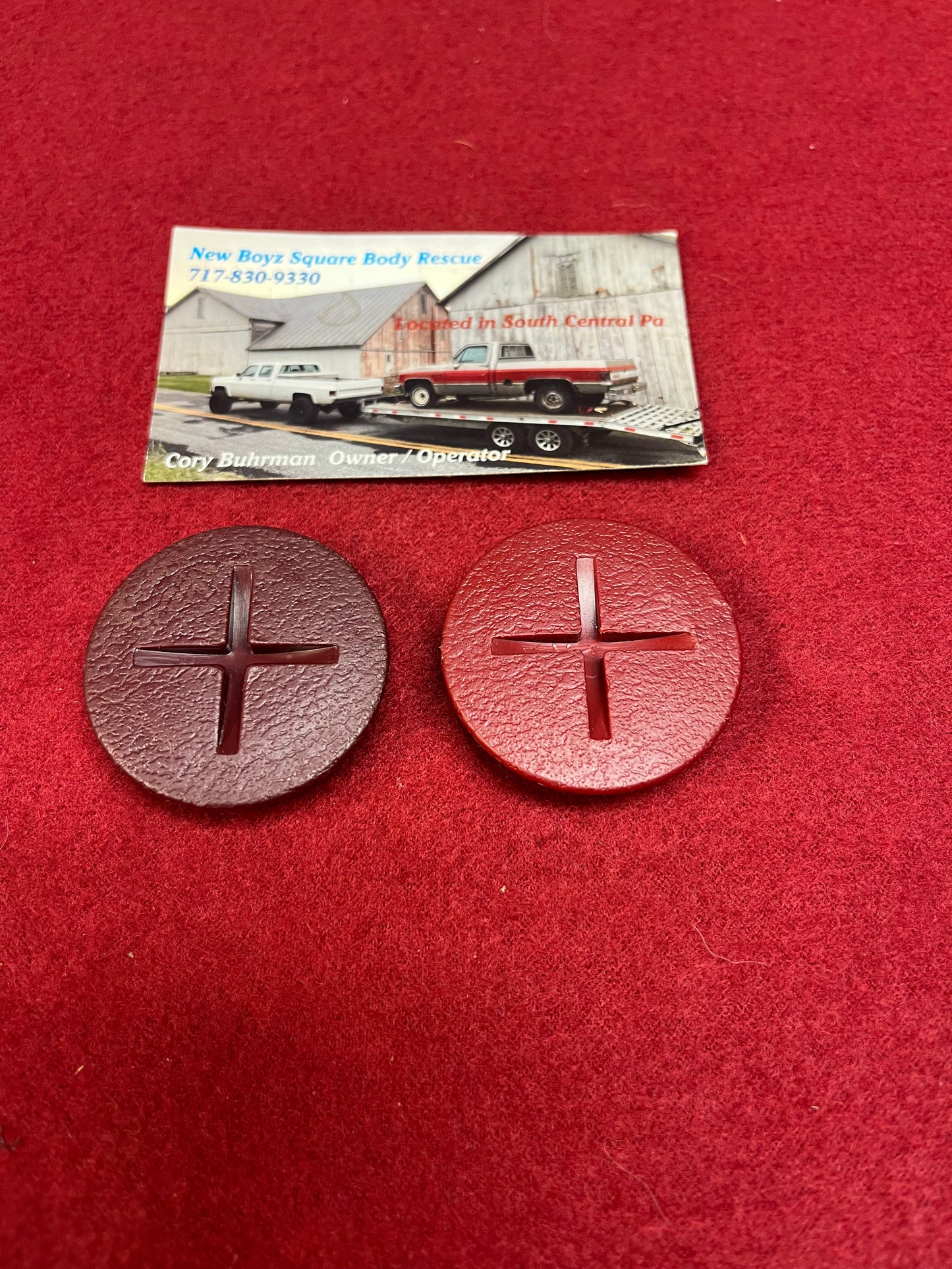 Plug, Carmine Red Seat Belt Bolt Access Hole Plug (Cap) Part# 1731168