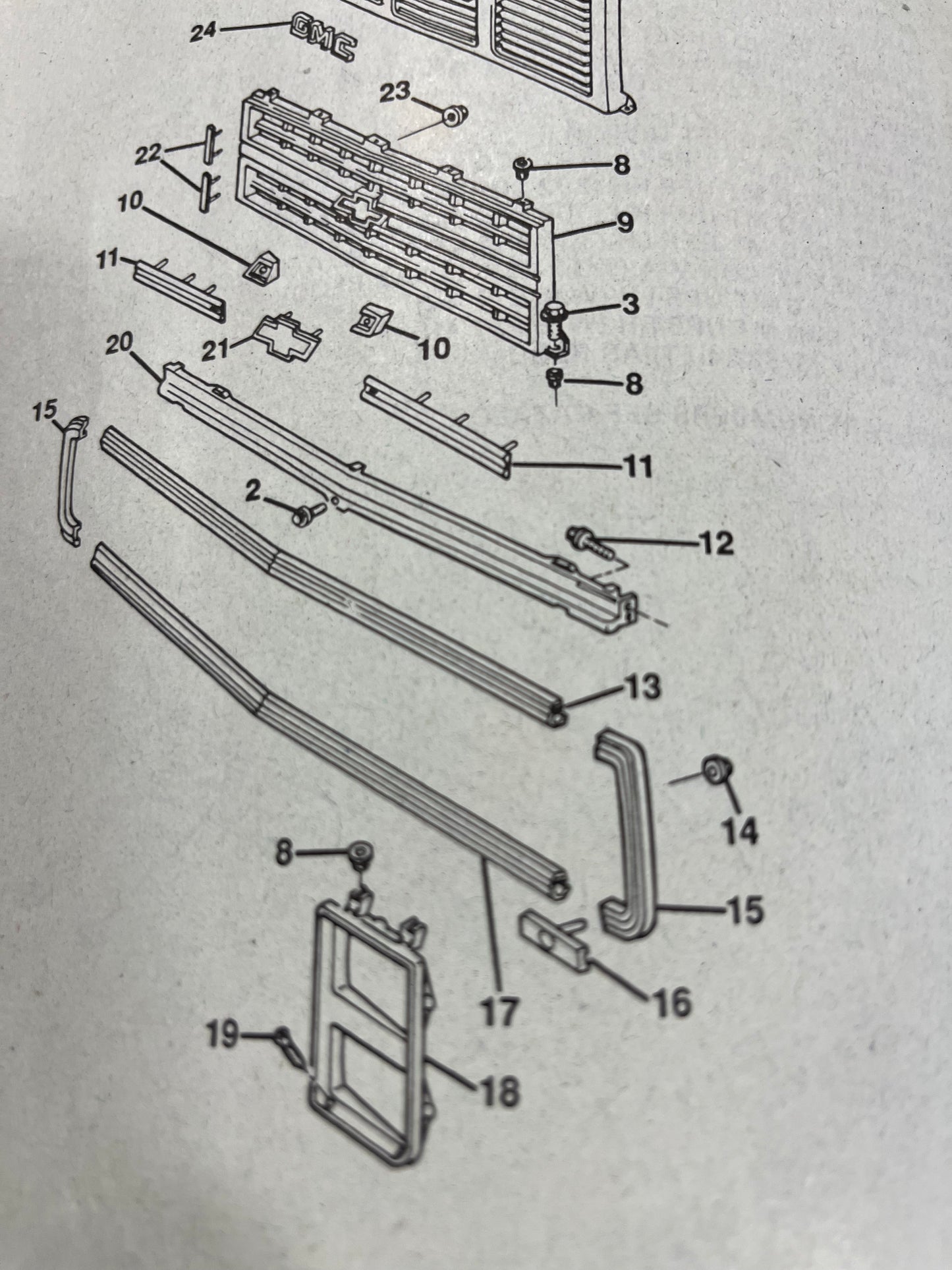 Clip, Front End Panel Molding Clip 1983 - 1988 (Horizontal Joint) Part# 14072850
