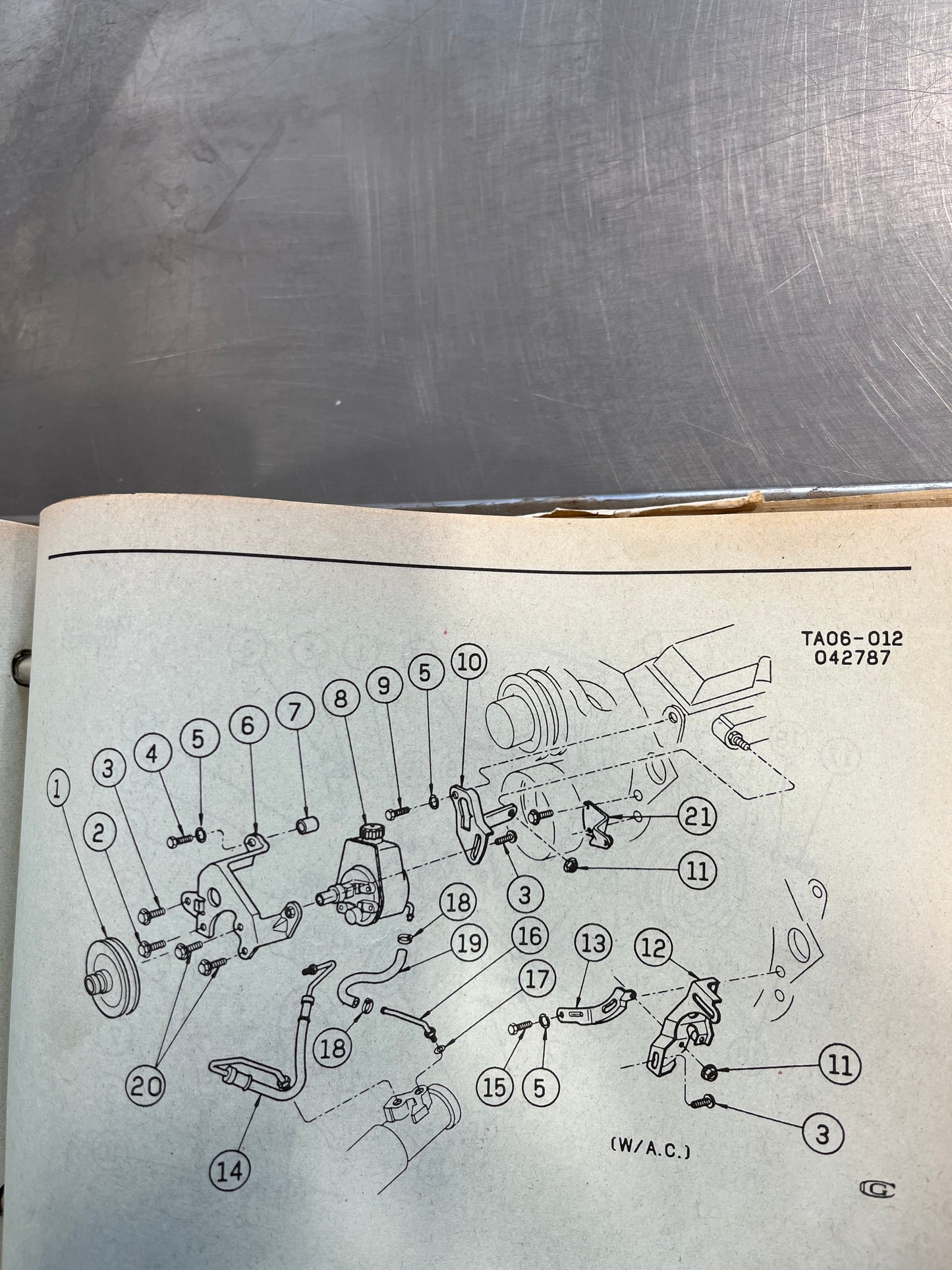 Bracket, Power Steering Pump Bracket Rear Adjuster (Non AC) Part# 469560