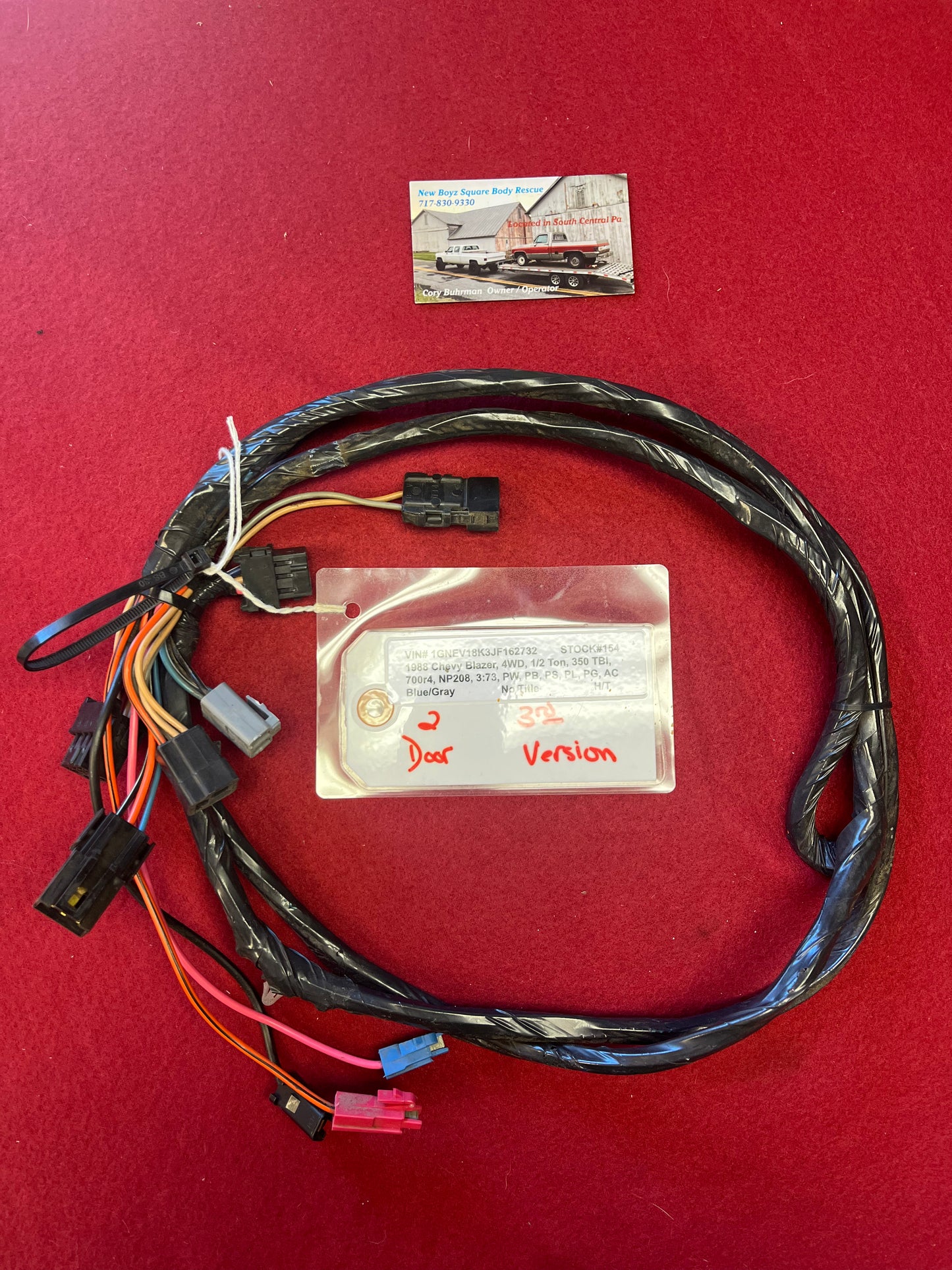 Harness, Two Door Power Window and Power Lock Cab Side Harness (Design 3) (With Lock Relay)