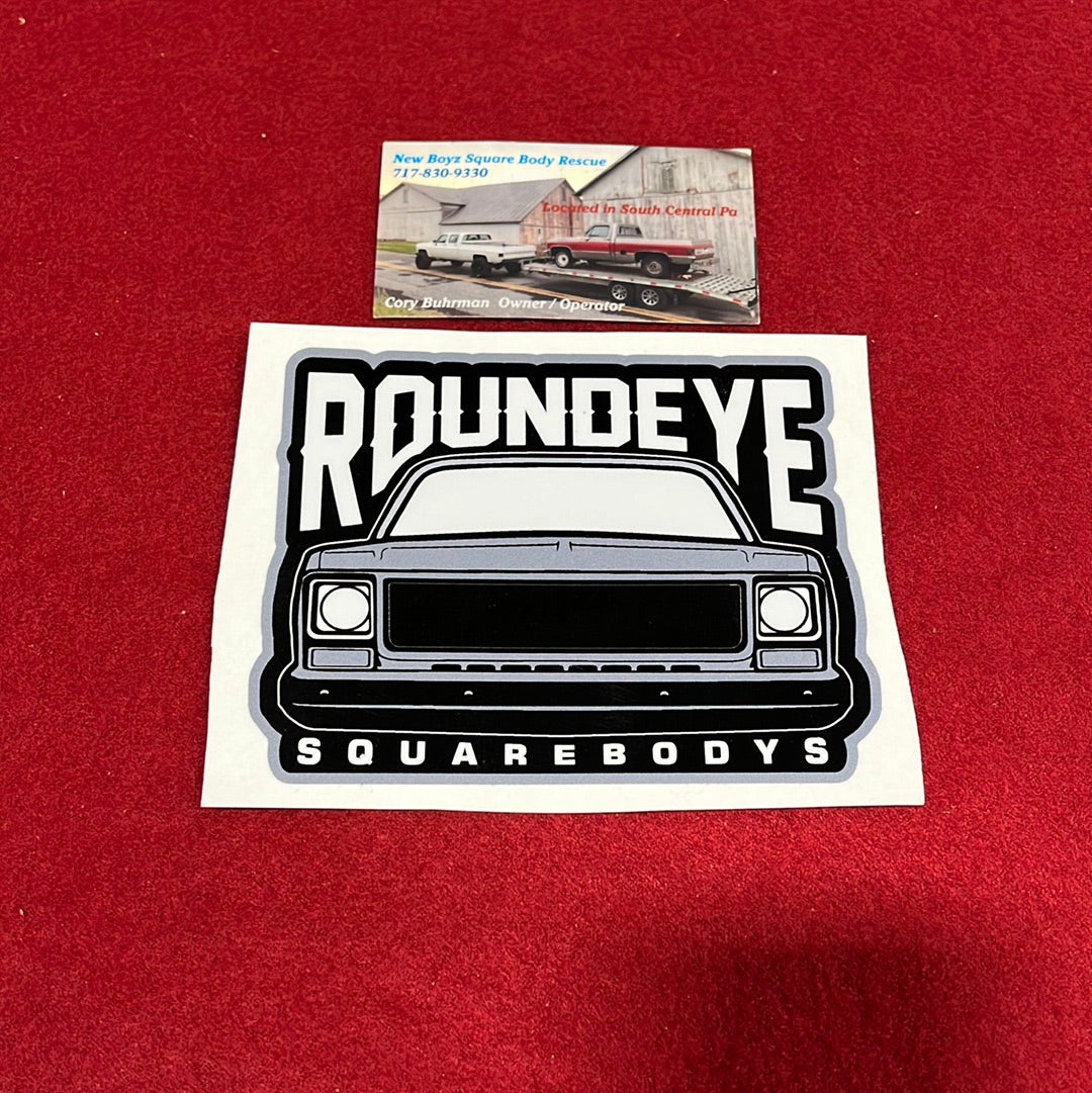 Roundeye Sticker Gray 4x5 (Gloss Finish)