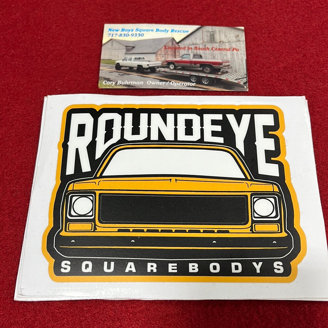 Roundeye Sticker School Bus Yellow 4x5 (Matte Finish)