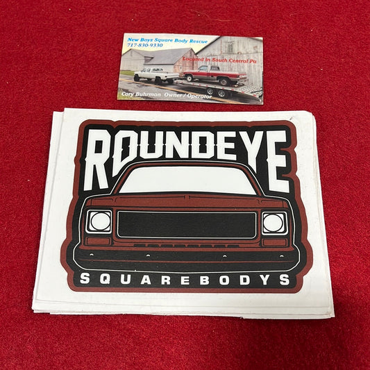 Roundeye Sticker Brown 4x5 (Matte Finish)