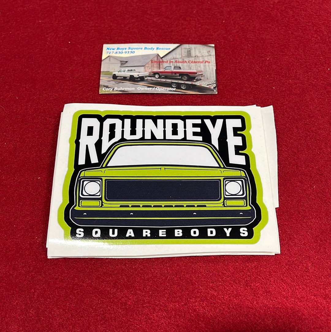 Roundeye Sticker Pea Green 4x5 (Gloss Finish)