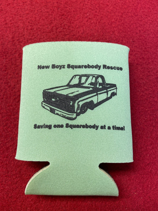 Koozie green with black logo