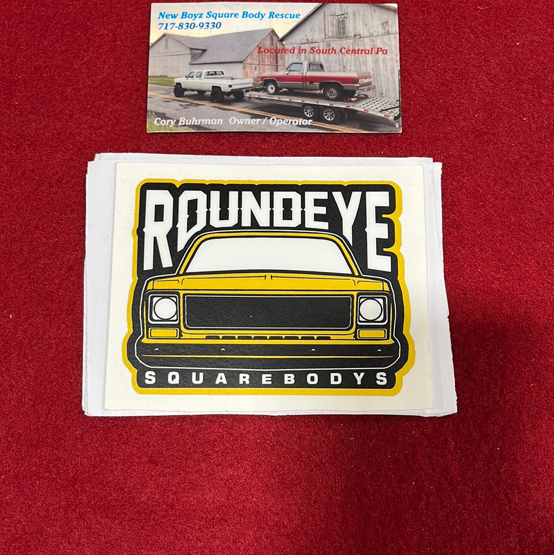 Roundeye Sticker Mustard Yellow 3X4 (Matte Finish)