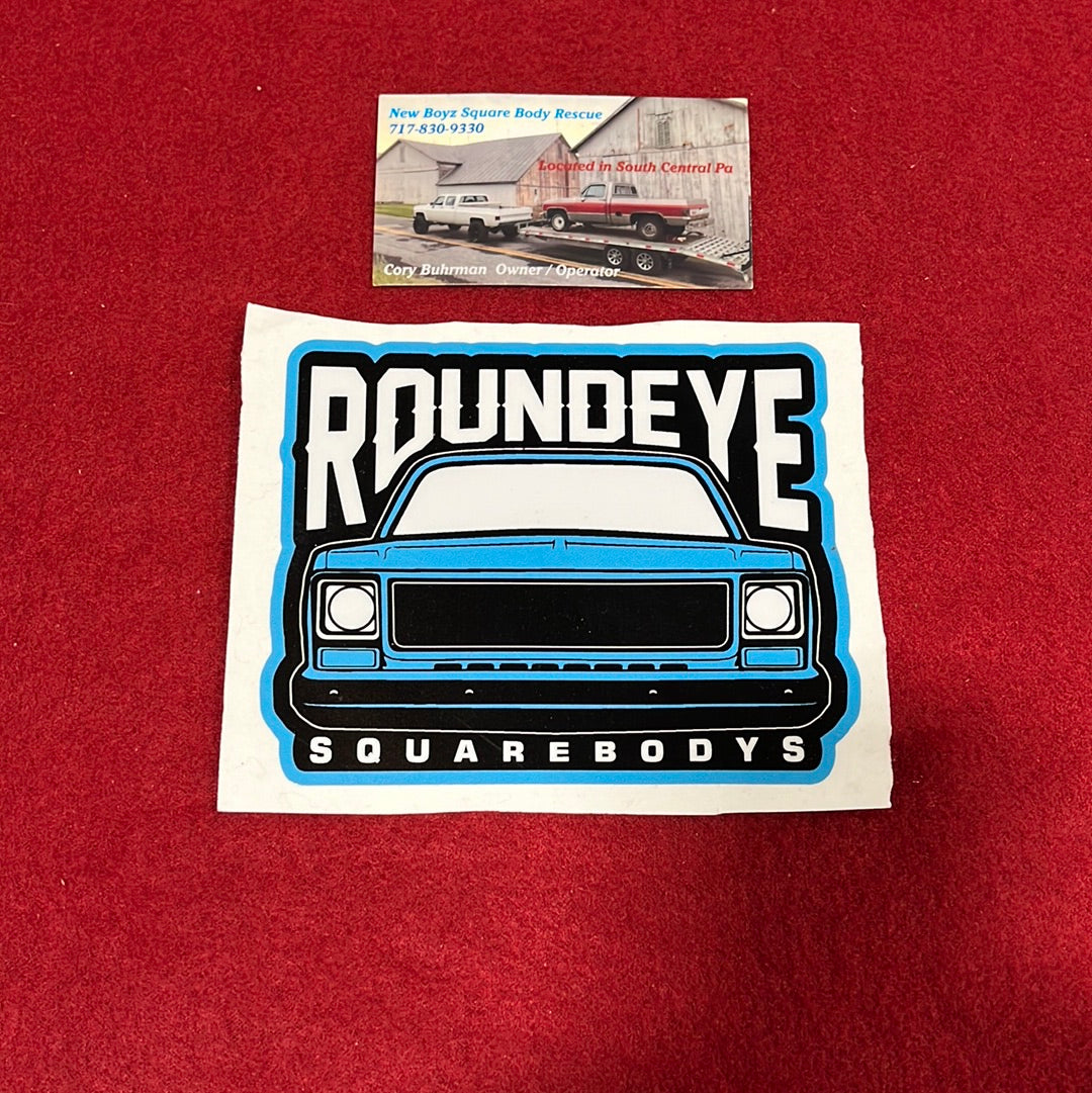 Roundeye Sticker Hawaiian Blue 4x5 (Gloss Finish)