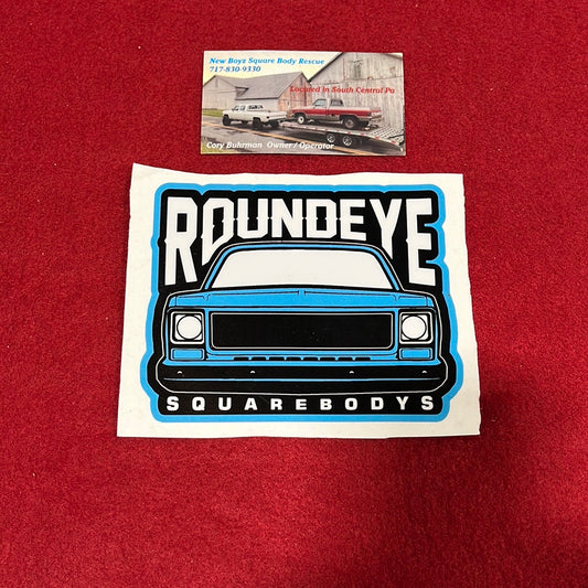 Roundeye Sticker Hawaiian Blue 4x5 (Gloss Finish)