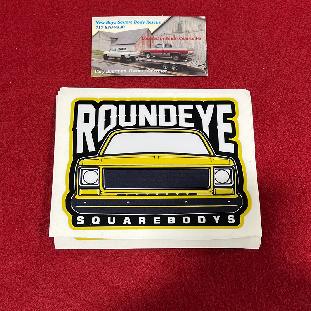 Roundeye Sticker Mustard Yellow 4x5 (Gloss Finish)