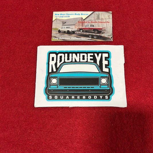 Roundeye Sticker Hawaiian Blue 3X4 (Gloss Finish)