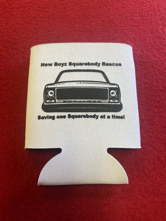 Koozie White  with Black Logo