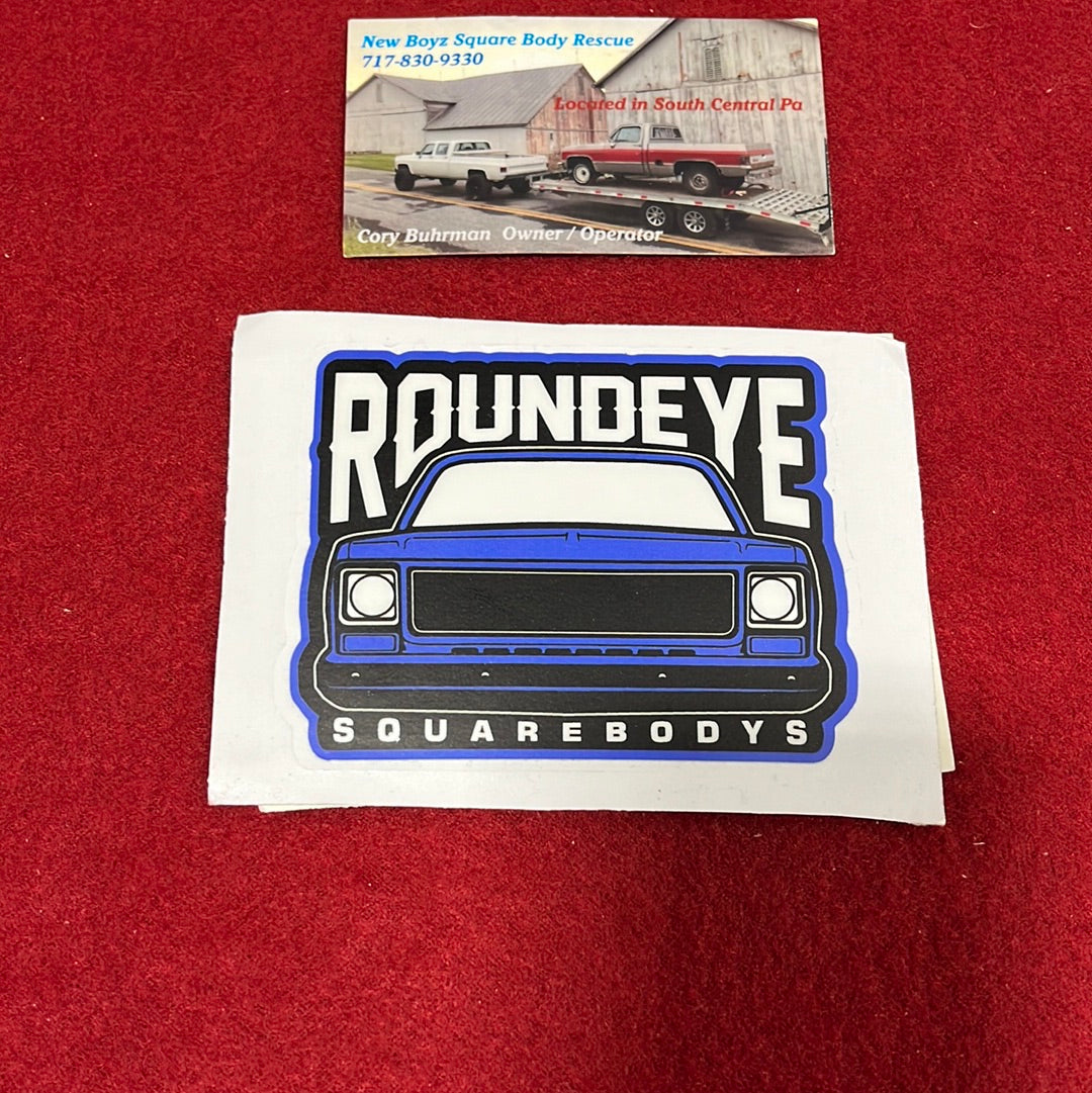 Roundeye Sticker Blue 3X4 (Matte Finish)