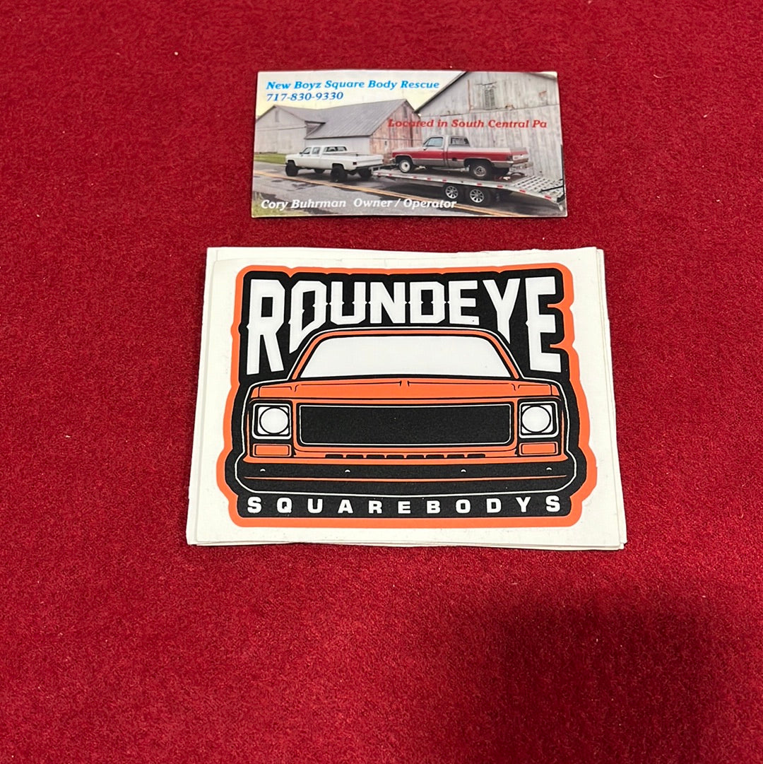 Roundeye Sticker Orange 3X4 (Matte Finish)