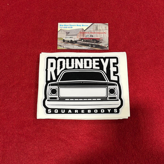 Roundeye Sticker Black Truck / White Grille 4x5 (Gloss Finish)