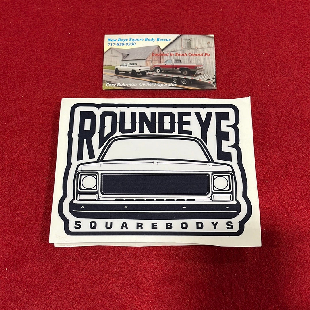 4x5 Sticker Roundeye Sticker White Truck / Black Grille 4x5 (Gloss Finish) – New ...