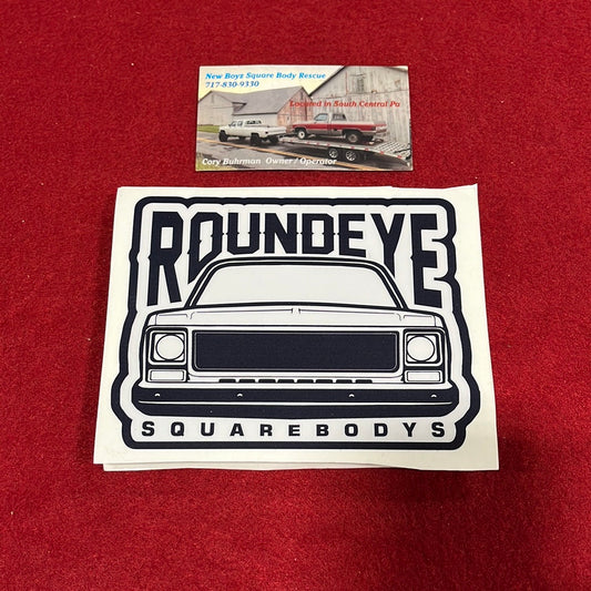 Roundeye Sticker White Truck / Black Grille 4x5 (Gloss Finish)