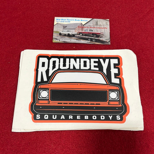 Roundeye Sticker Orange 4x5 (Matte Finish)