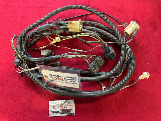 Headlight Harness, Round Headlight 1975-1980