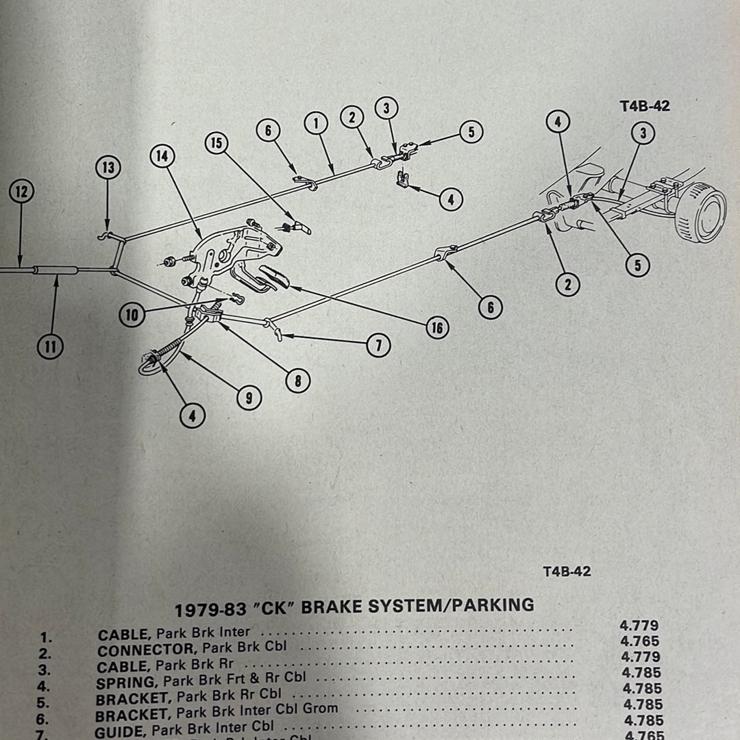 Parking Brake Cable Bracket RH Rear Part# 375271 1977 - 1983