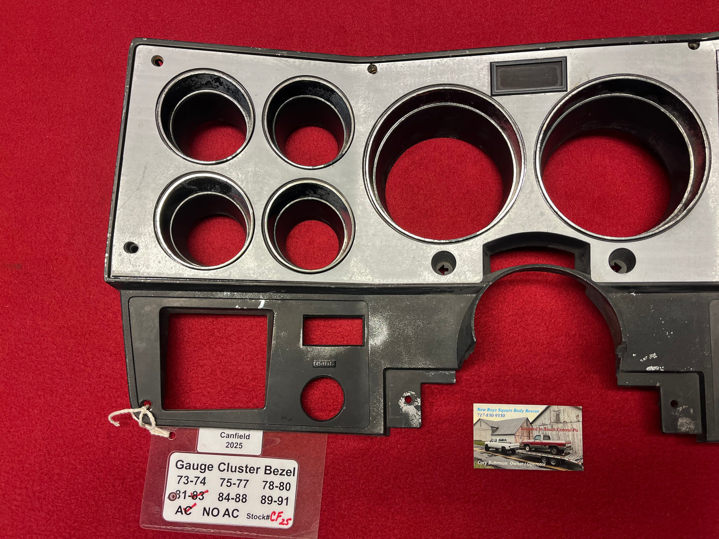 Bezel, Gauge Bezel 1981 - 1983 With A/C With Indicator Light Diesel (Instrument Bezel) Part# 14023006
