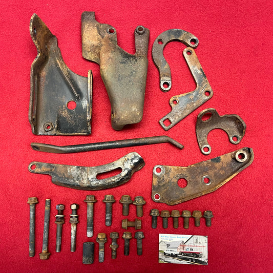 1: Air Conditioning (AC) Compressor Mount Bracket and Hardware Kit R-4 Pancake Style 1981 - 1984